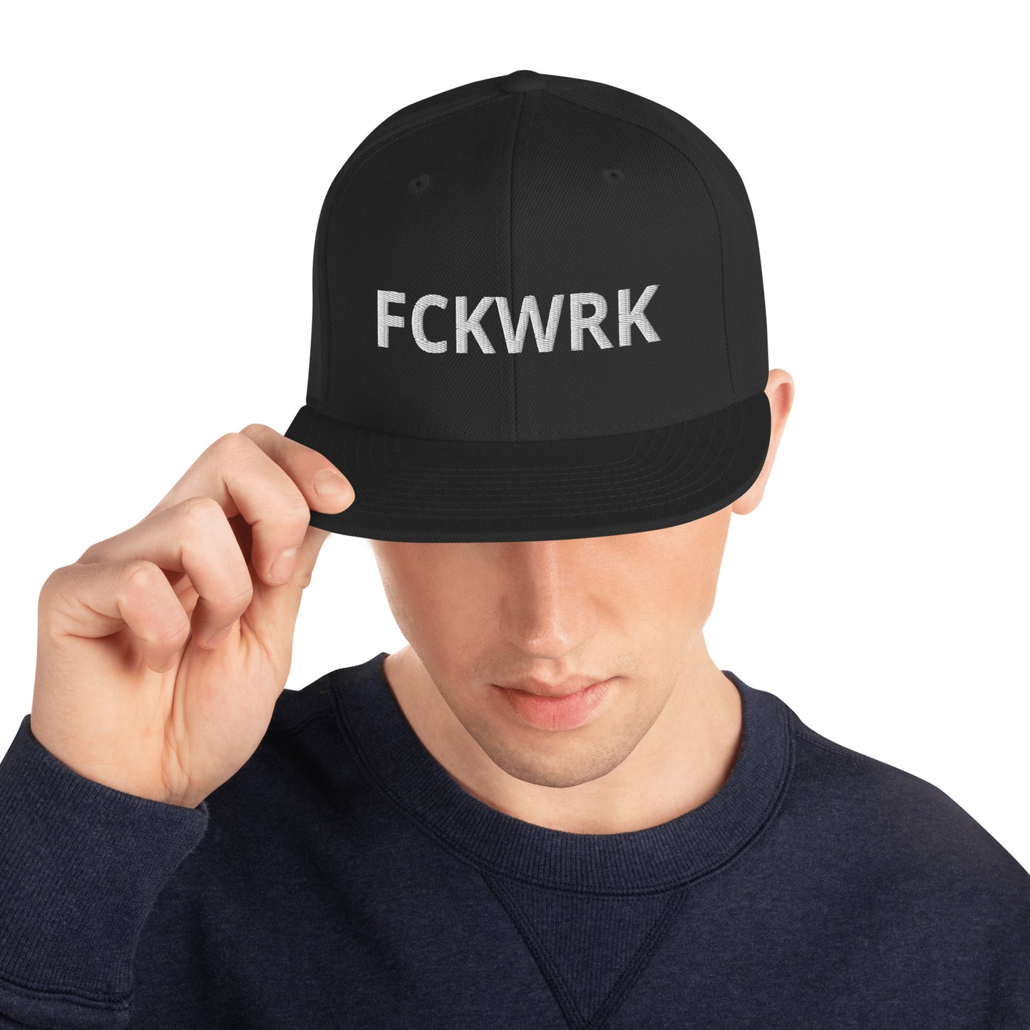 FCKWRK White Letter Snapback Hat - Fckwrk