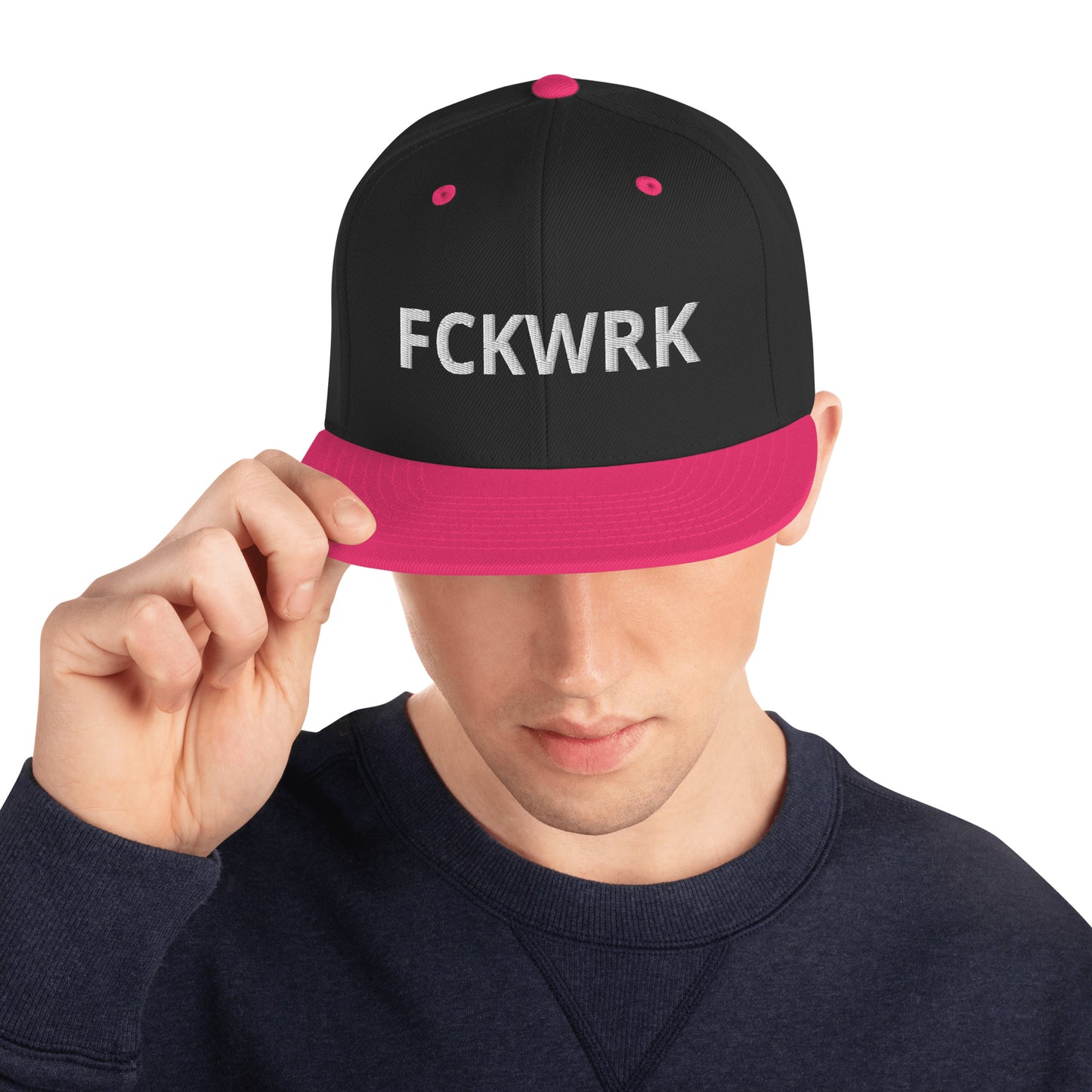 FCKWRK White Letter Snapback Hat - Fckwrk