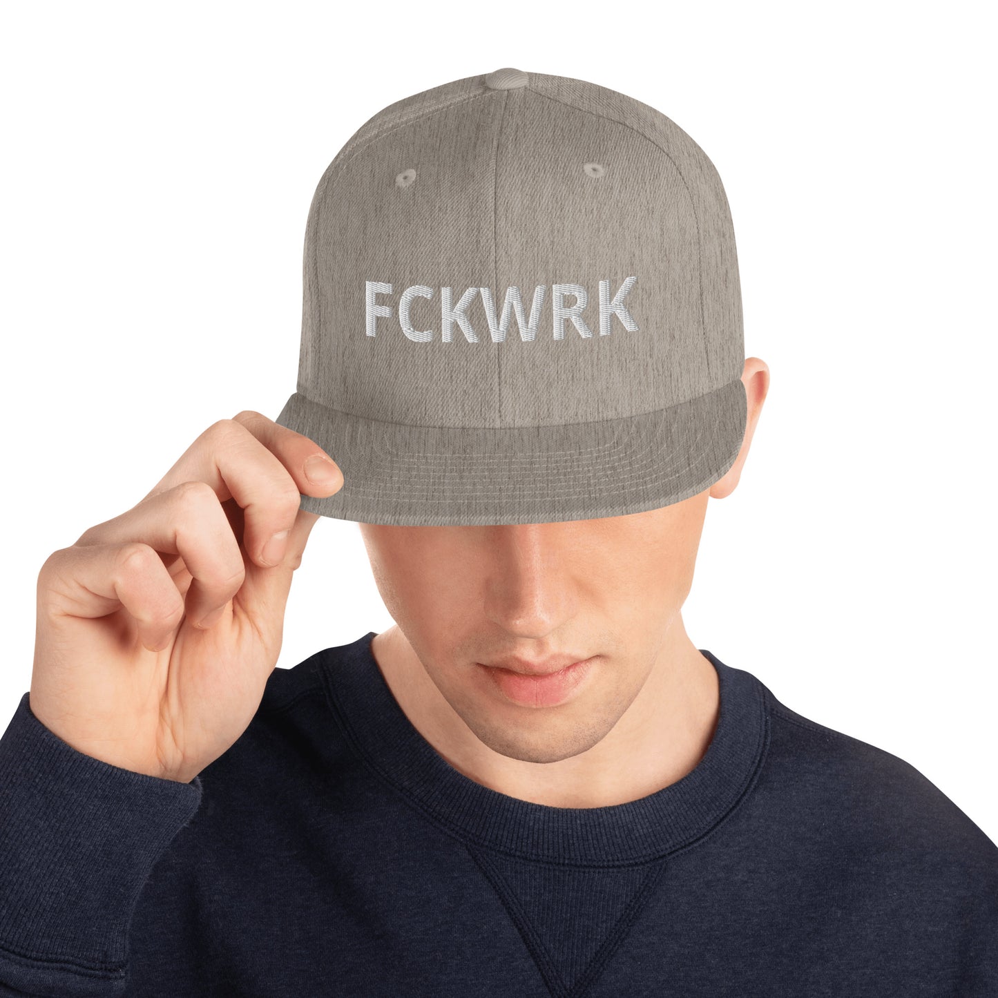 FCKWRK White Letter Snapback Hat - Fckwrk