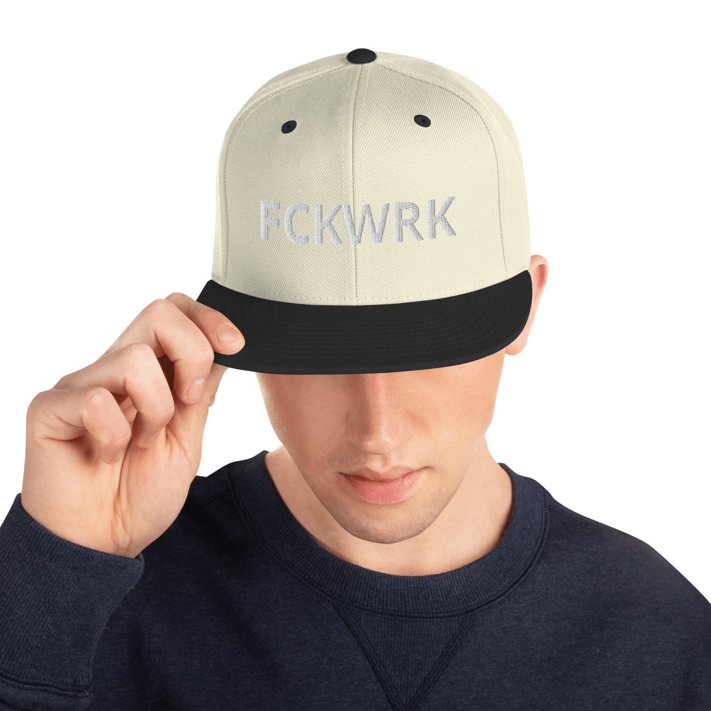 FCKWRK White Letter Snapback Hat - Fckwrk