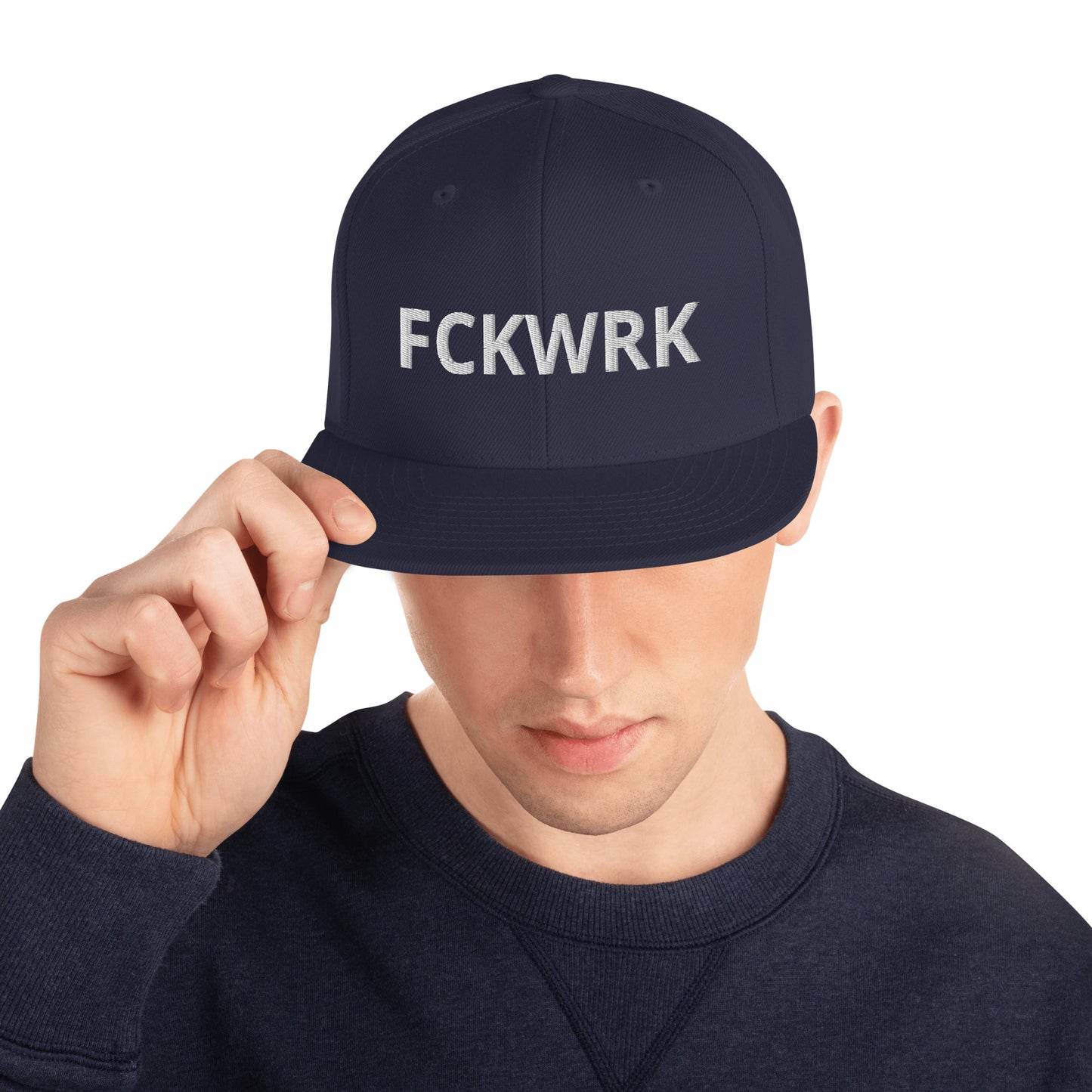 FCKWRK White Letter Snapback Hat - Fckwrk