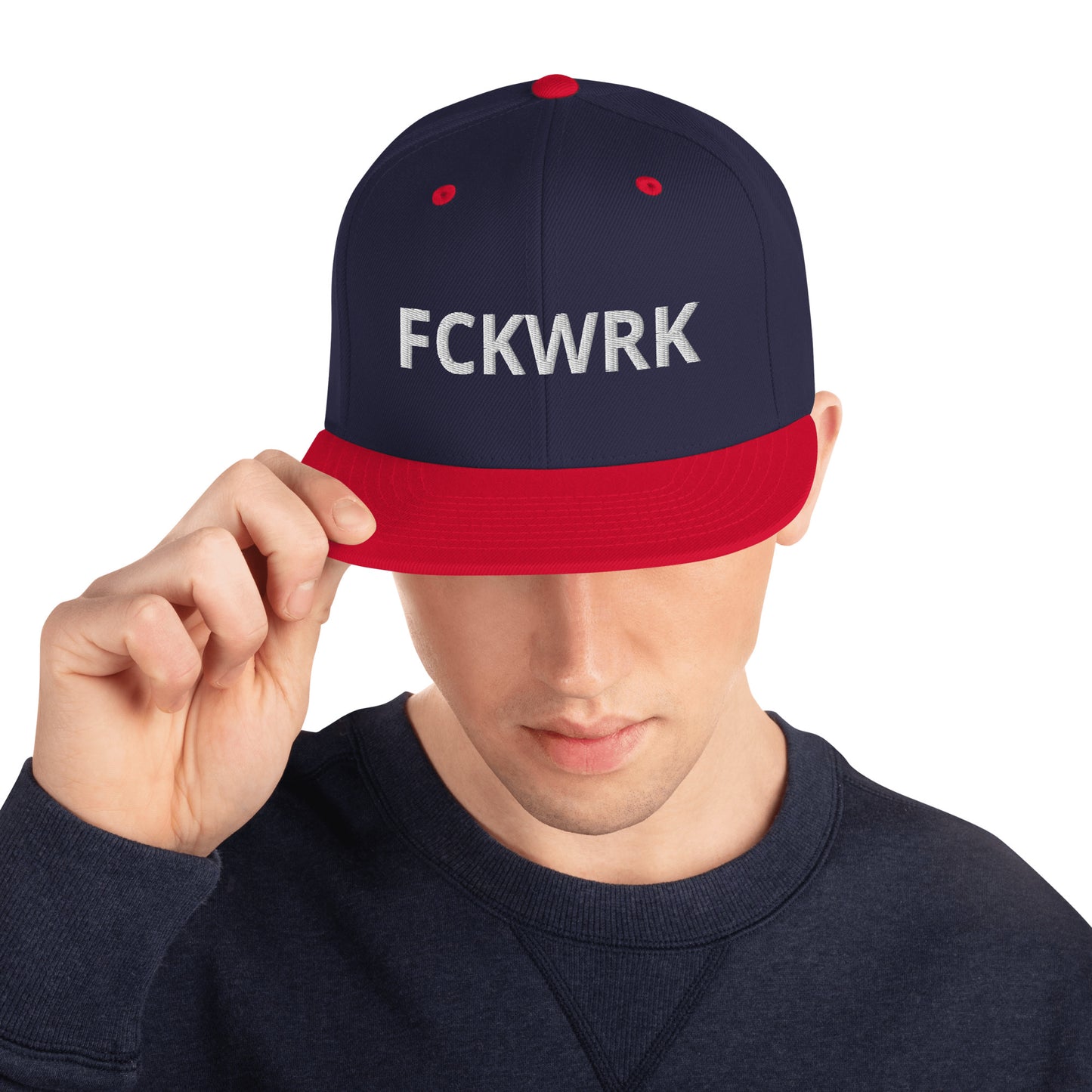 FCKWRK White Letter Snapback Hat - Fckwrk