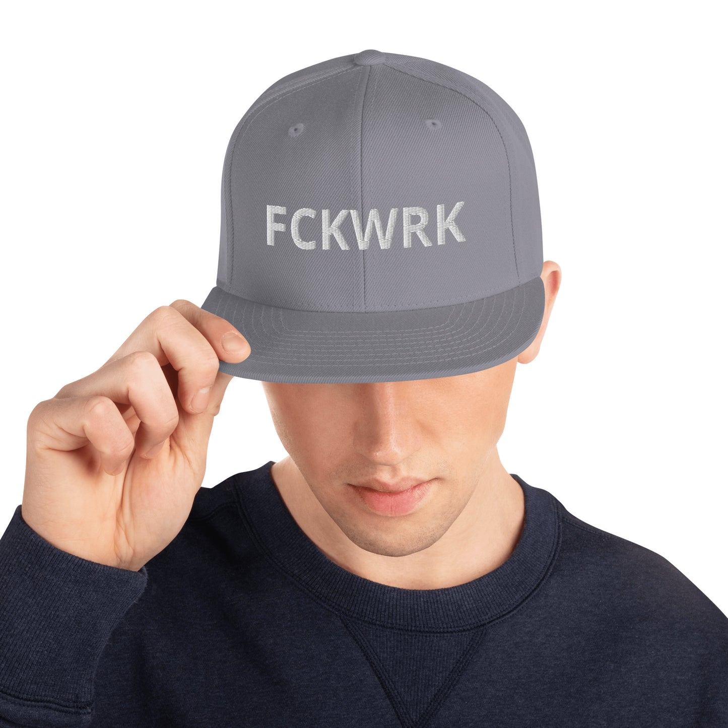 FCKWRK White Letter Snapback Hat - Fckwrk