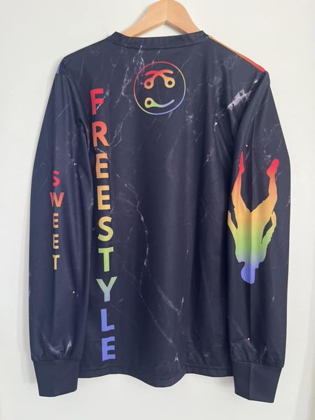 FREE SHIPPING!!! Rainbow Long Sleeve Dry Fit Polyester Skydive Sports Jersey