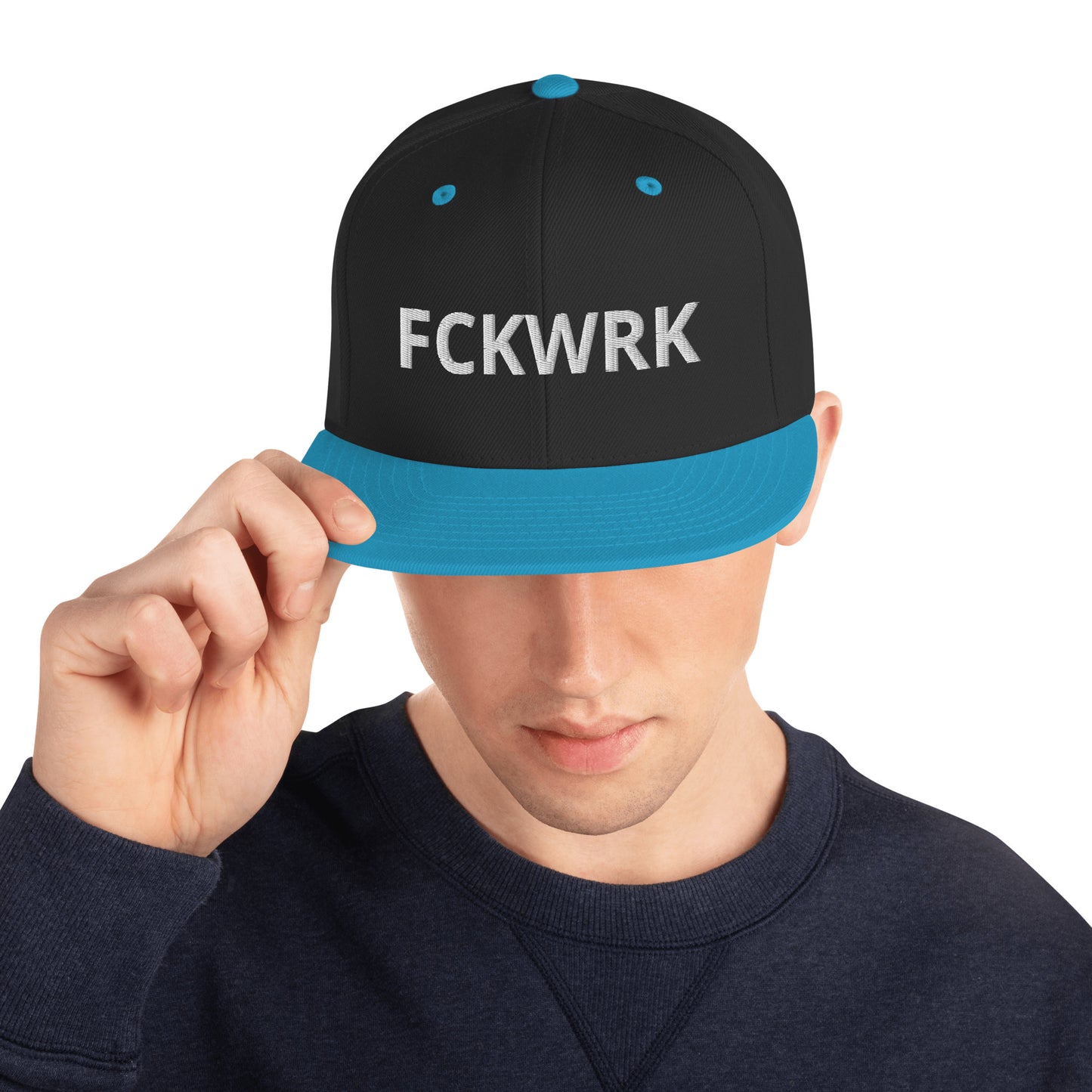 FCKWRK White Letter Snapback Hat