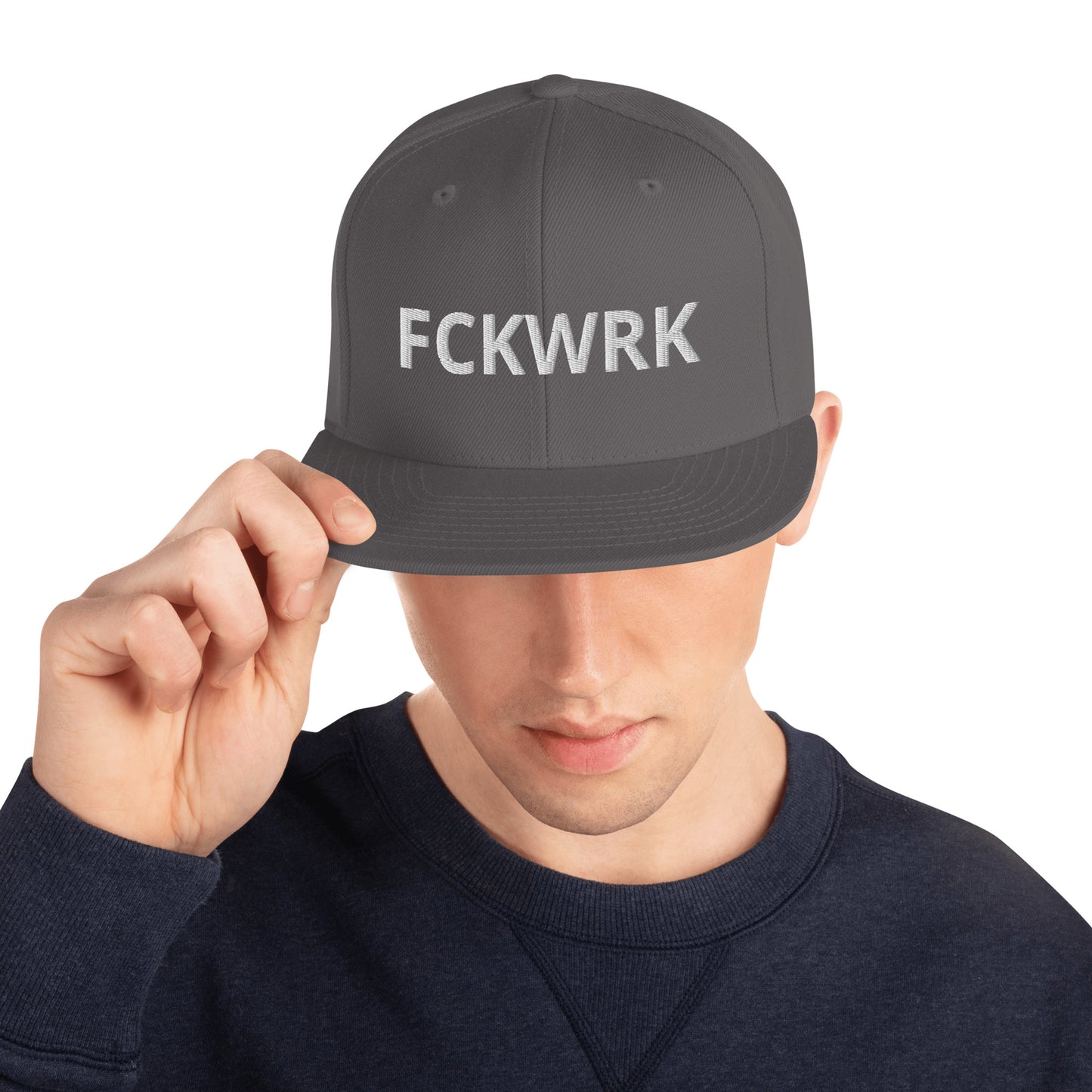 FCKWRK White Letter Snapback Hat