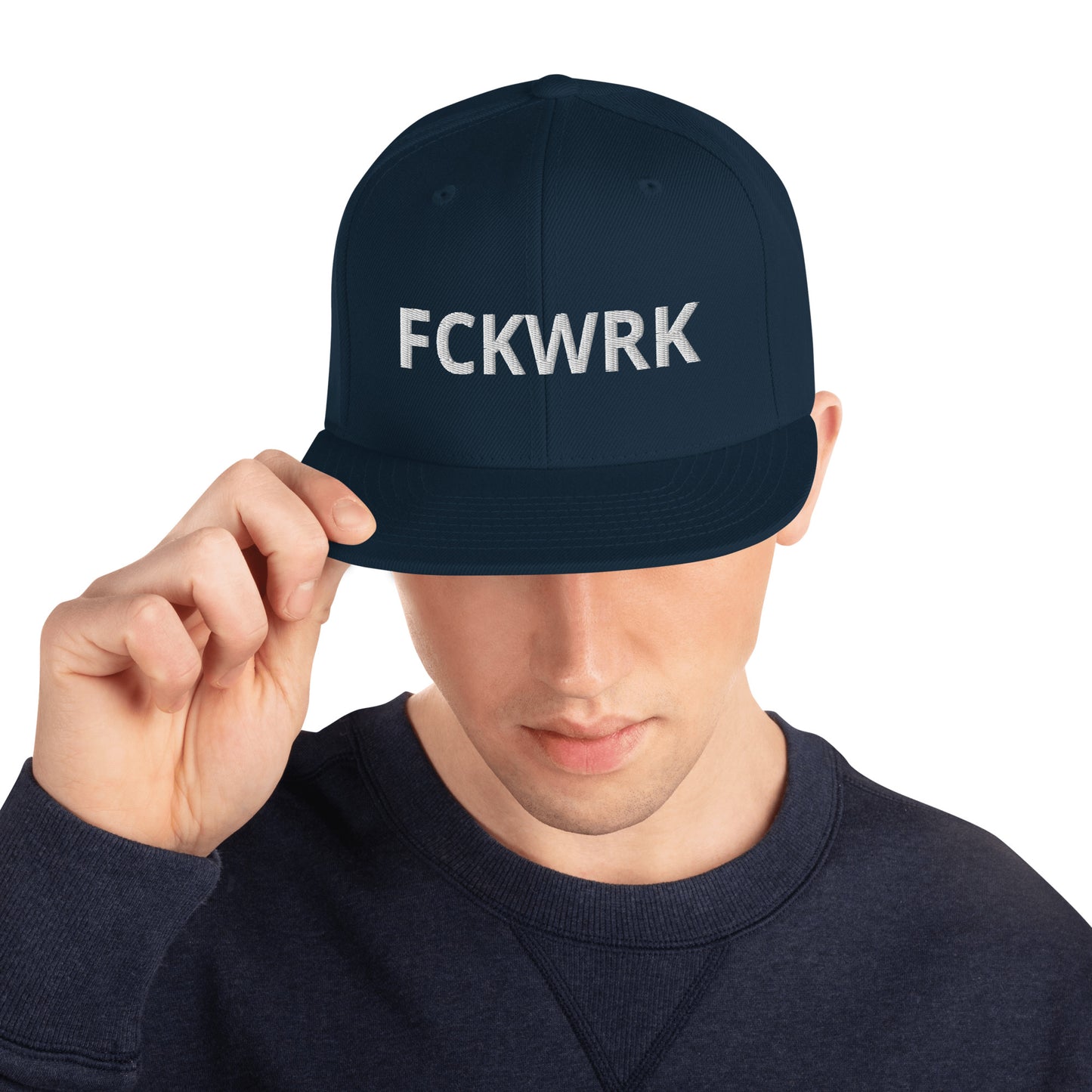 FCKWRK White Letter Snapback Hat