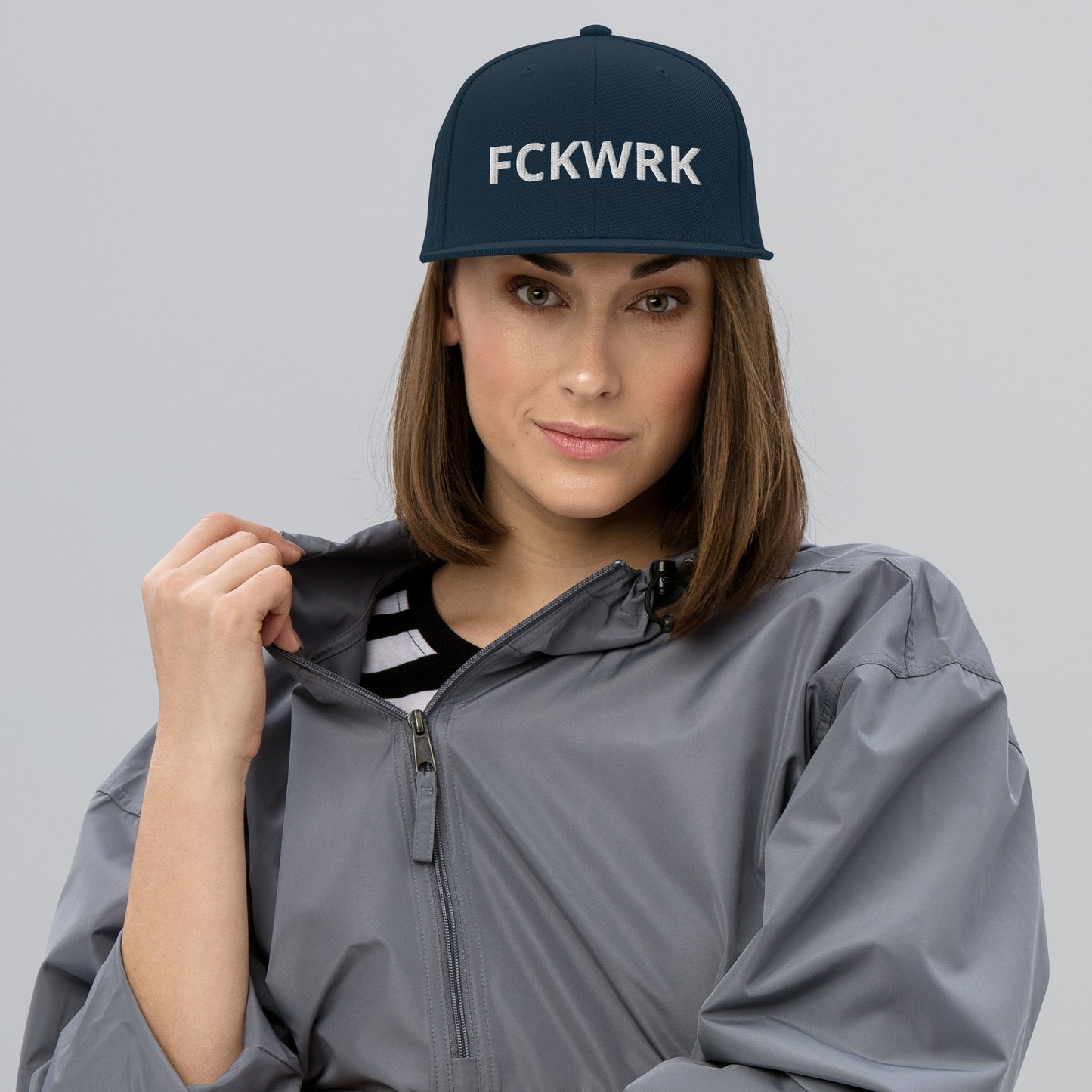 FCKWRK White Letter Snapback Hat