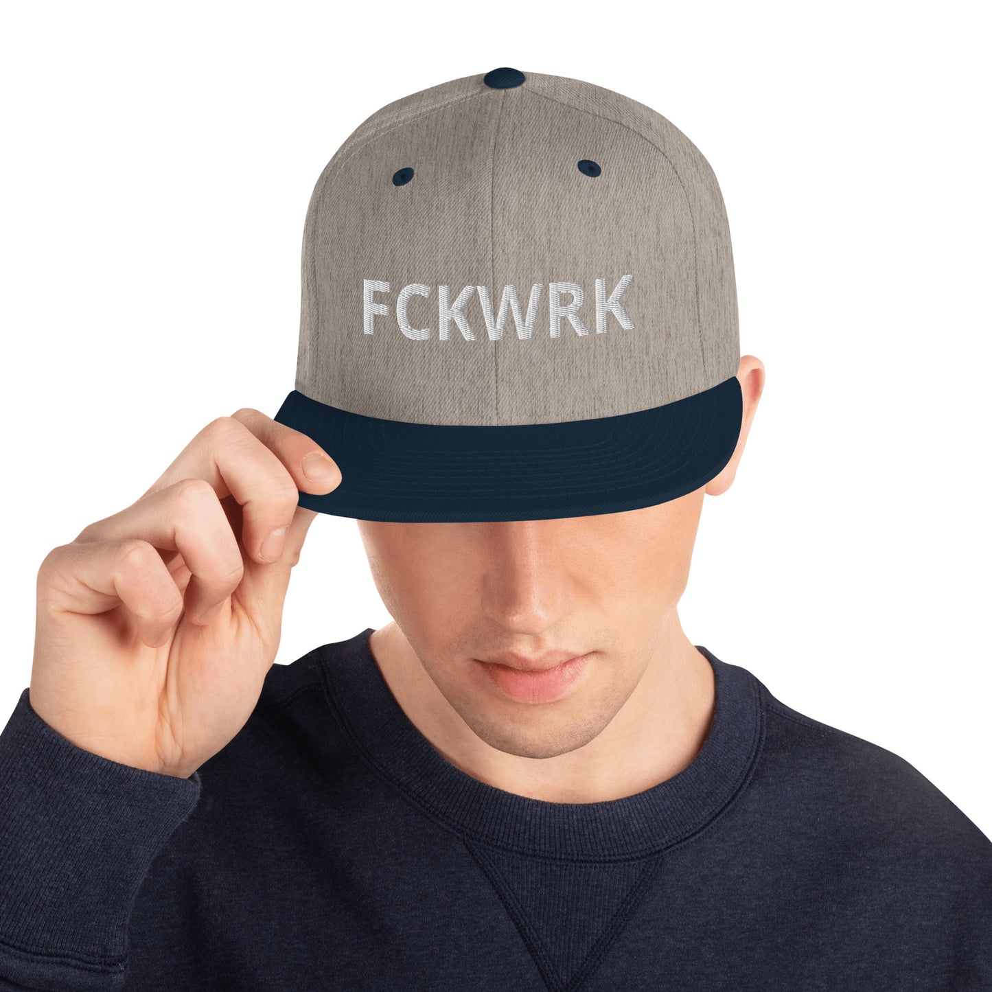 FCKWRK White Letter Snapback Hat