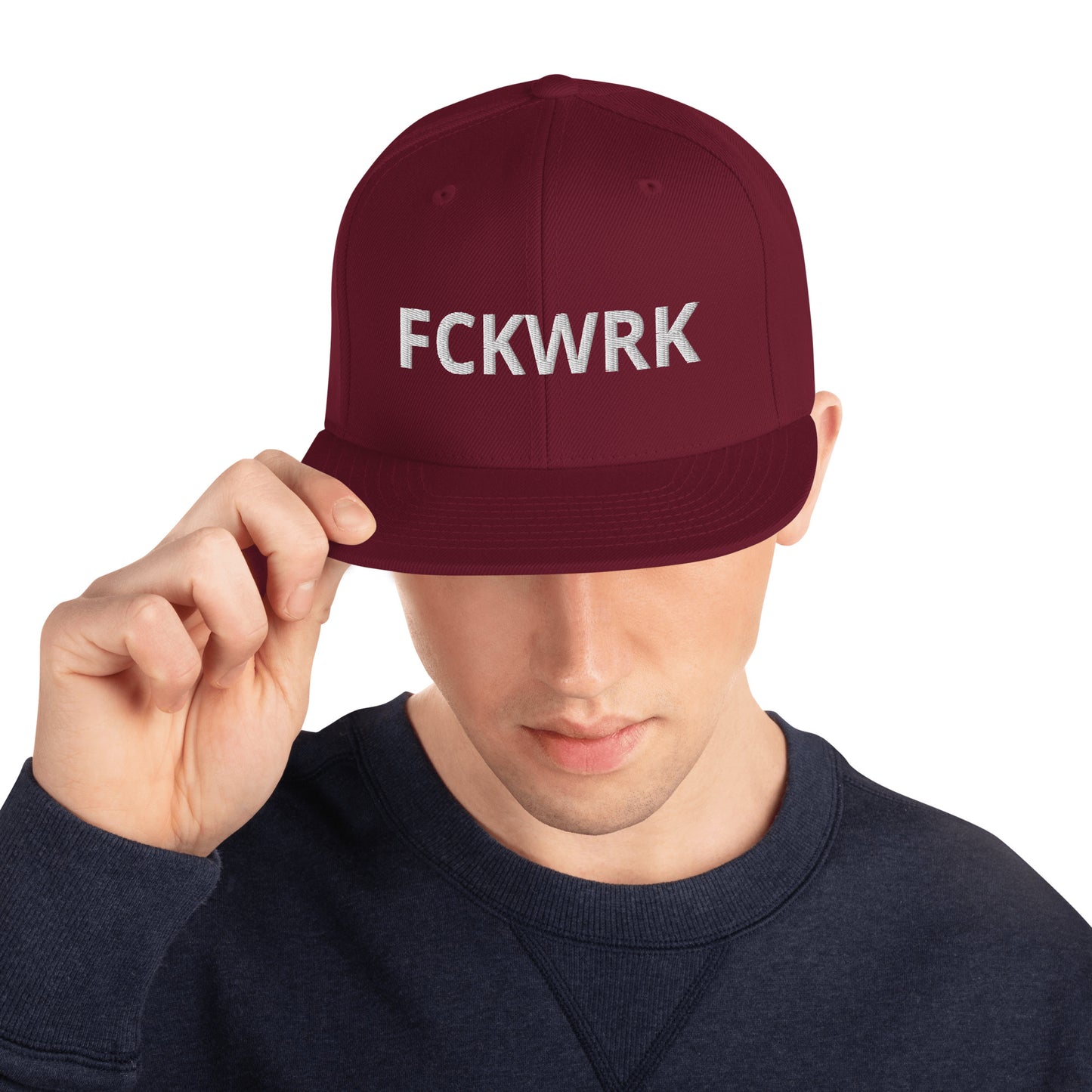 FCKWRK White Letter Snapback Hat