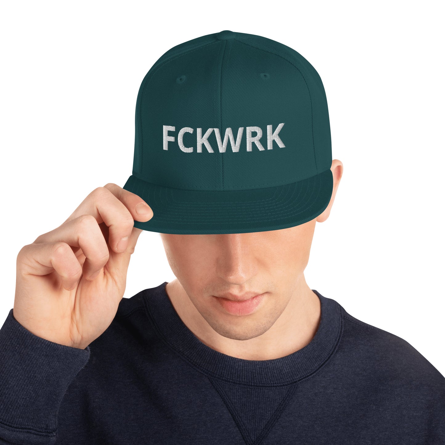 FCKWRK White Letter Snapback Hat